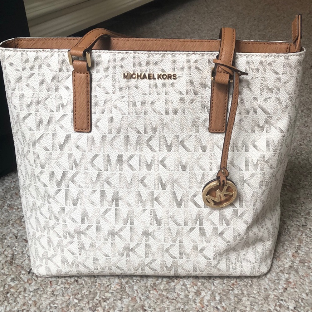 White Leather Michael Kors Handbag